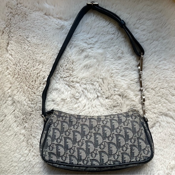 Christian Dior Diorissimo Charm Spell Out Pochette Blue Vintage Shoulder Bag - Picture 5 of 15